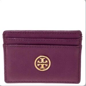 Tory Burch Robinson Card Holder never used in purple